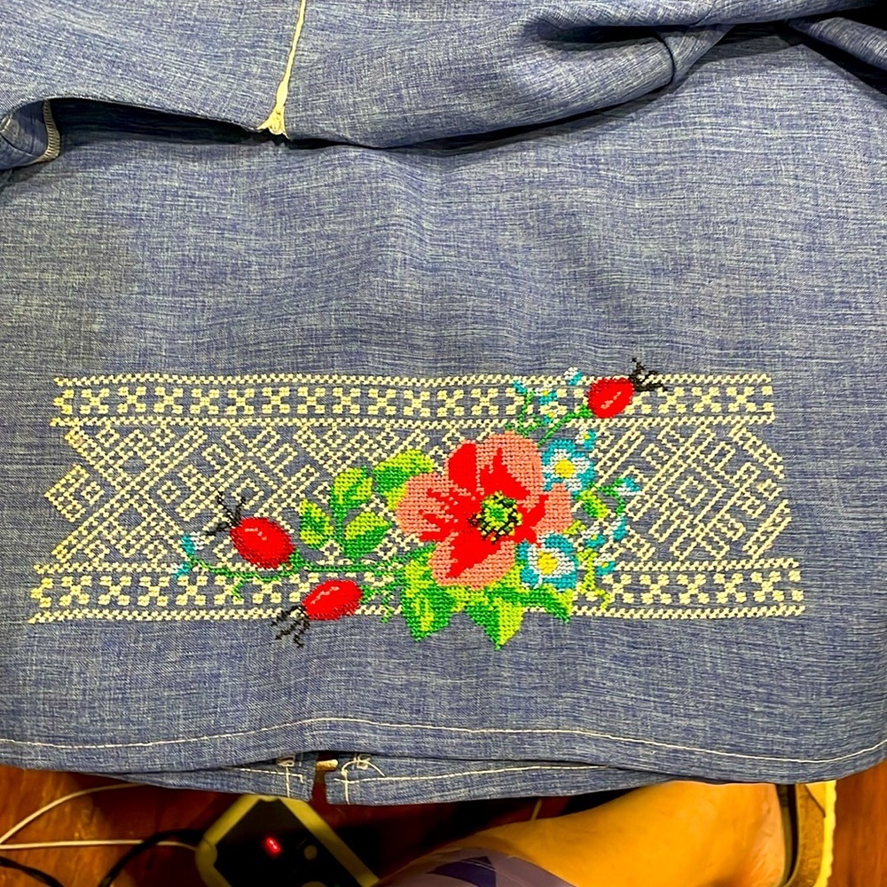 Vintage handmade embroidered short sleeve dress zip back. E5 - Picture 7 of 7